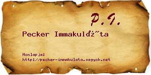 Pecker Immakuláta névjegykártya